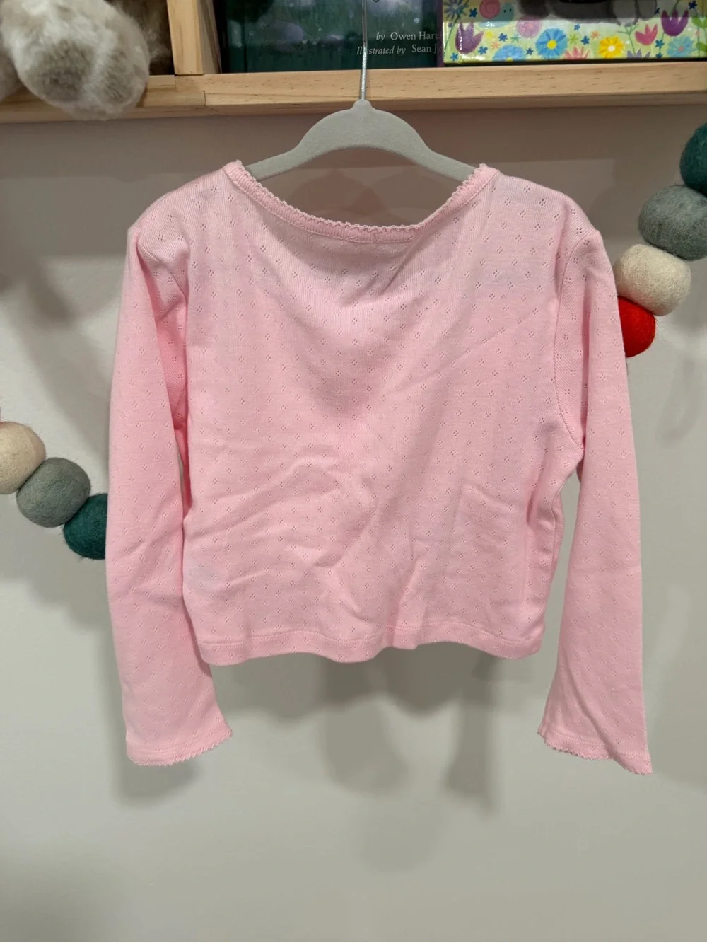 Carter's Light Pink Button-Front Long Sleeve Cardigan